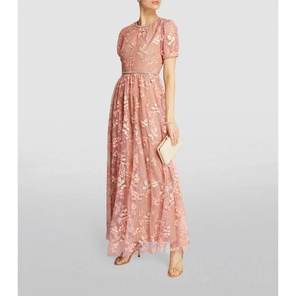 green emerald velvet dress Self-Portrait - White Flower Lace Midi Dress